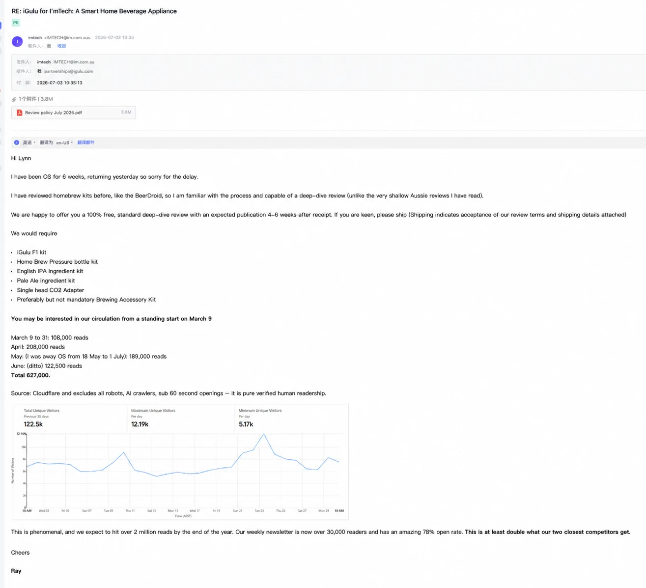 Example Media Reply